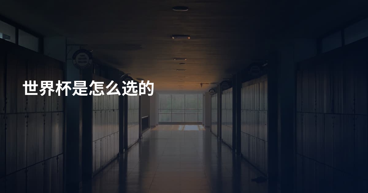 世界杯是怎么选的