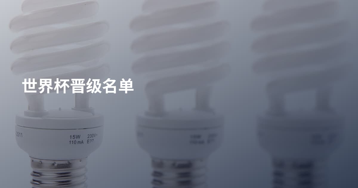 世界杯晋级名单