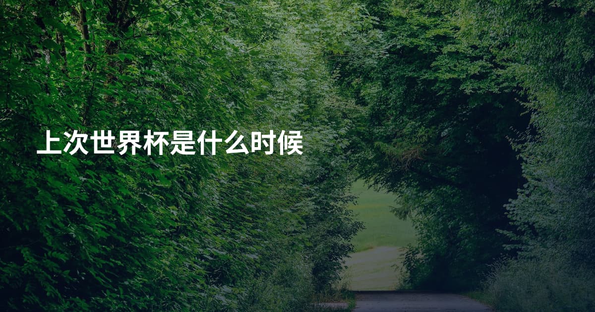 上次世界杯是什么时候