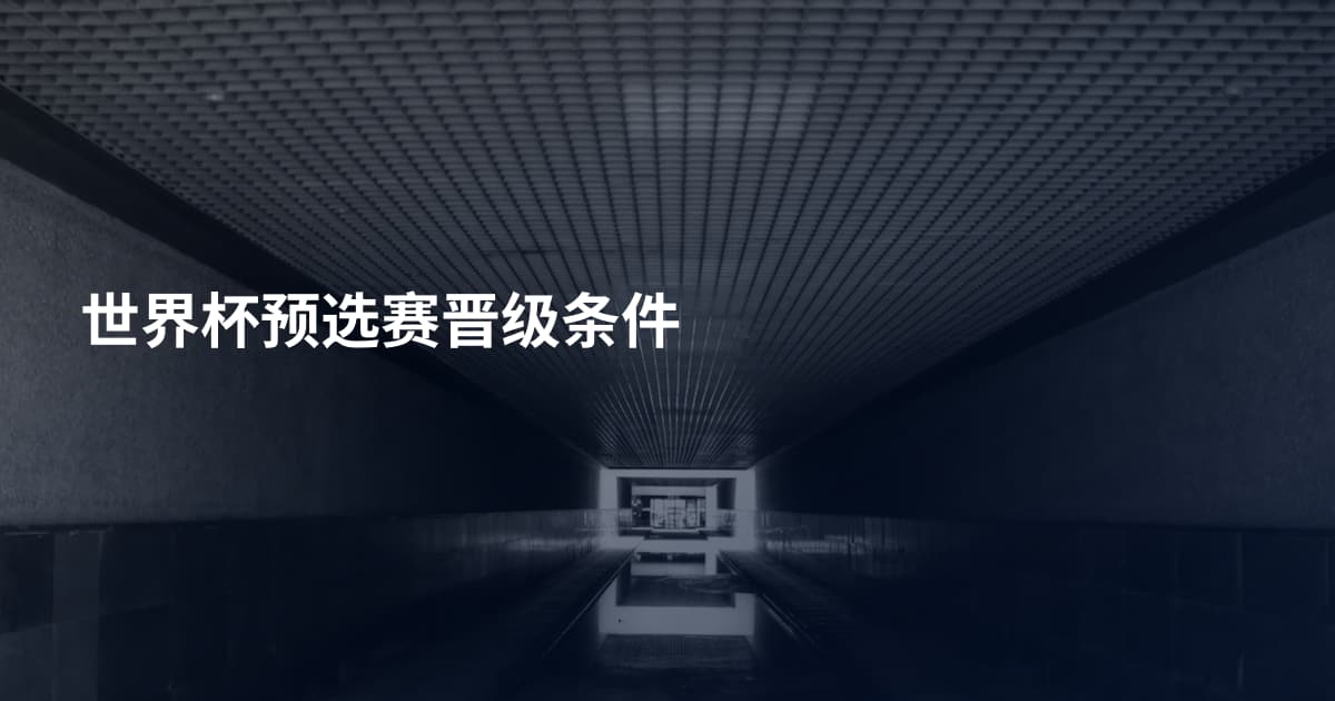 世界杯预选赛晋级条件