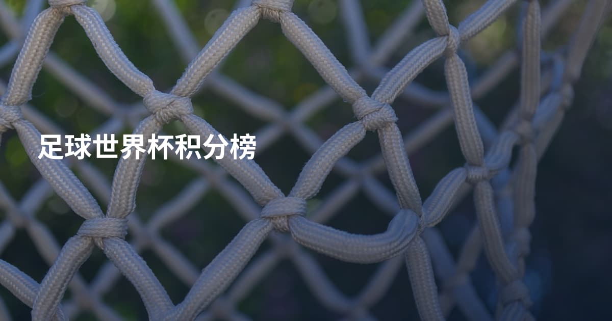 足球世界杯积分榜