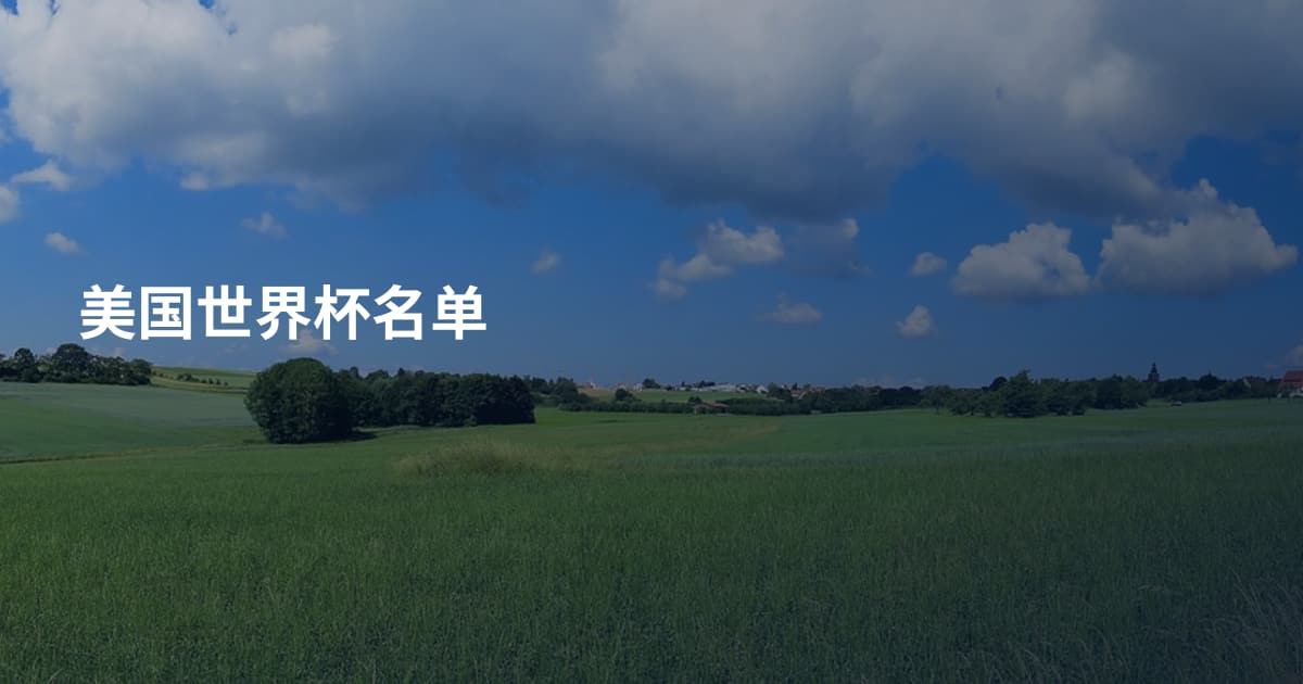美国世界杯名单