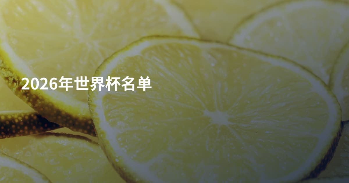 2026年世界杯名单