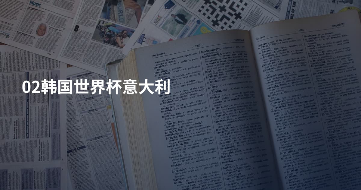 02韩国世界杯意大利