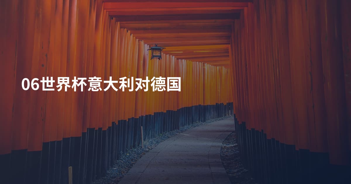 06世界杯意大利对德国