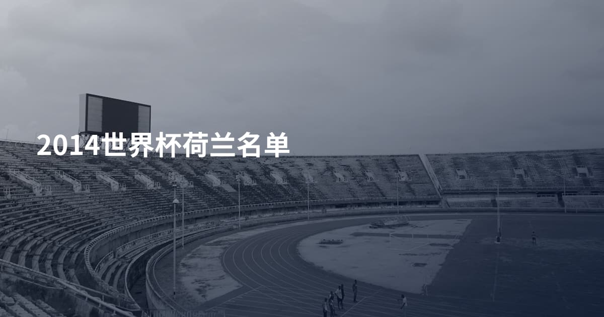 2014世界杯荷兰名单
