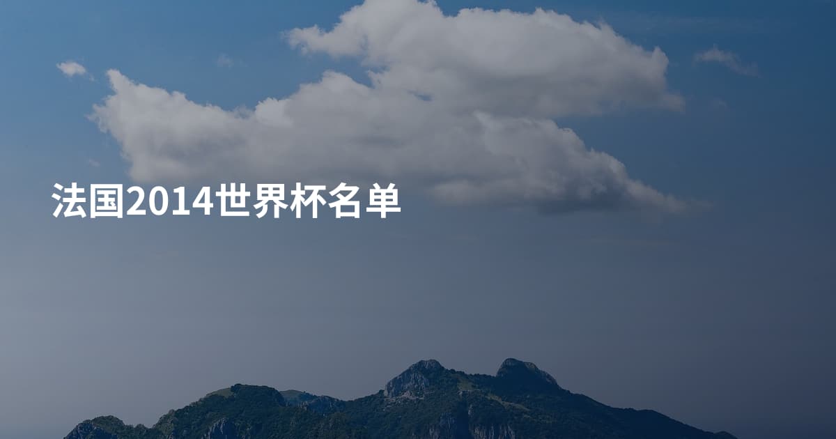 法国2014世界杯名单