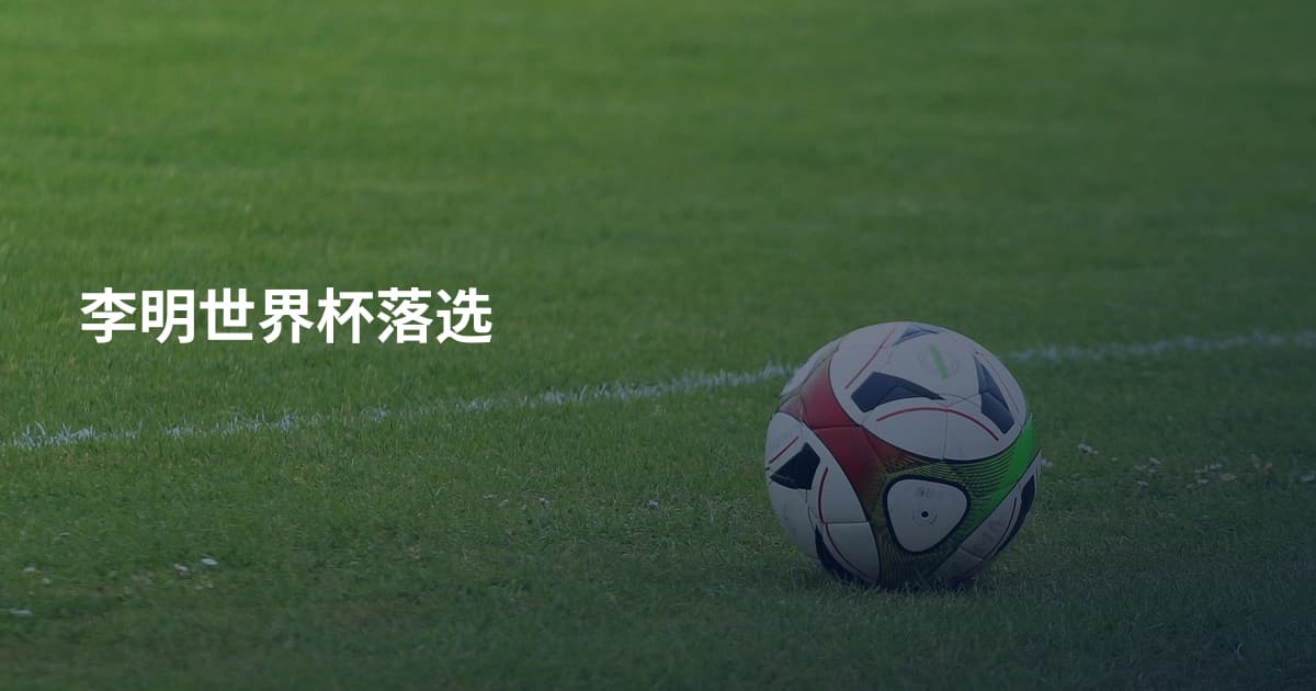 李明世界杯落选