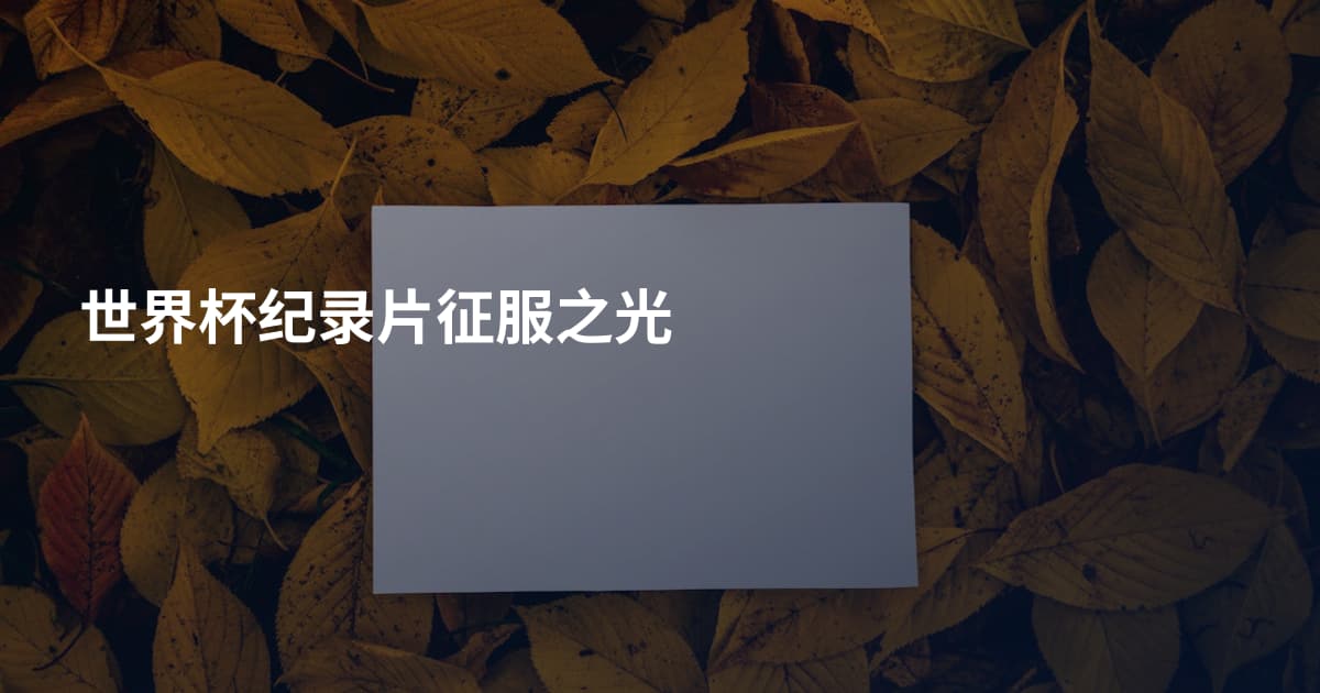 世界杯纪录片征服之光