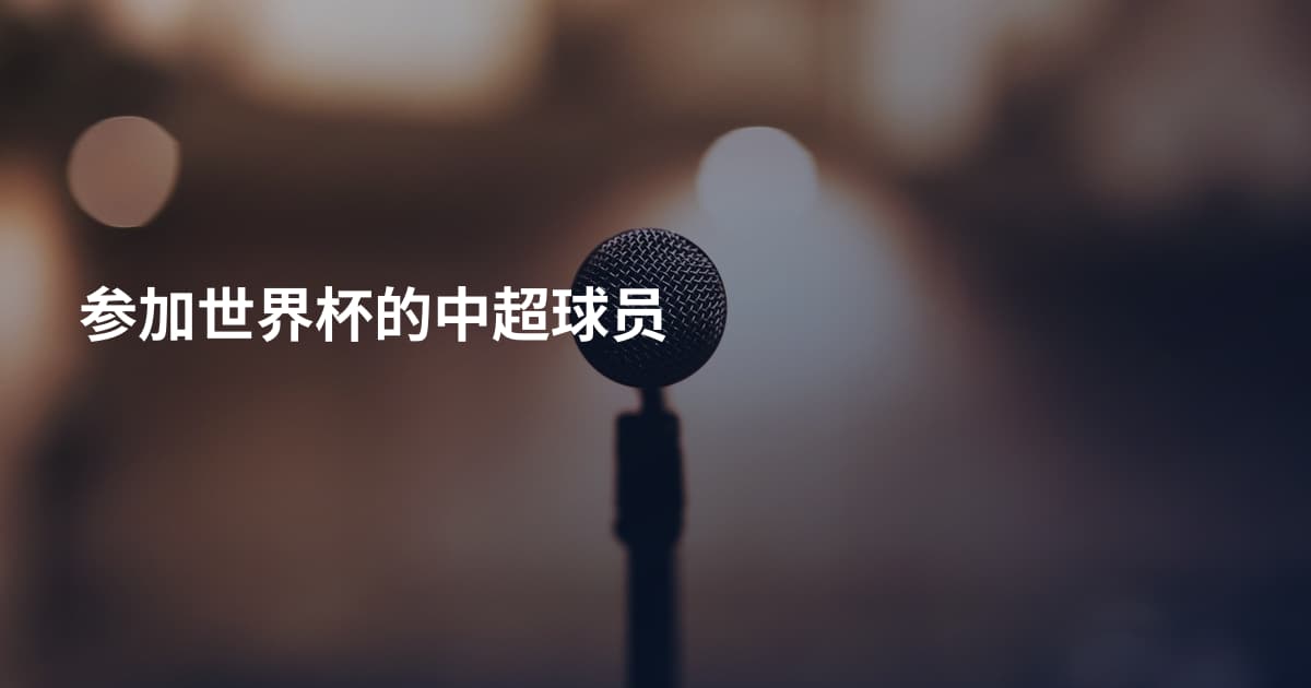 参加世界杯的中超球员