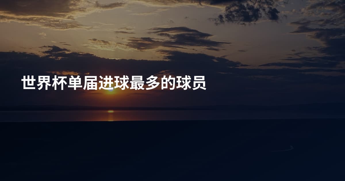 世界杯单届进球最多的球员