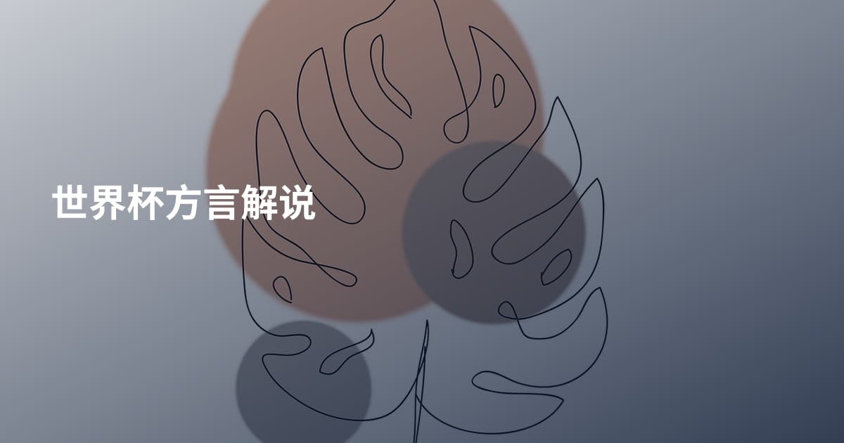 世界杯方言解说