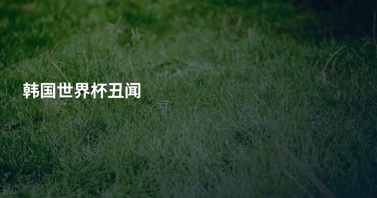 韩国世界杯丑闻