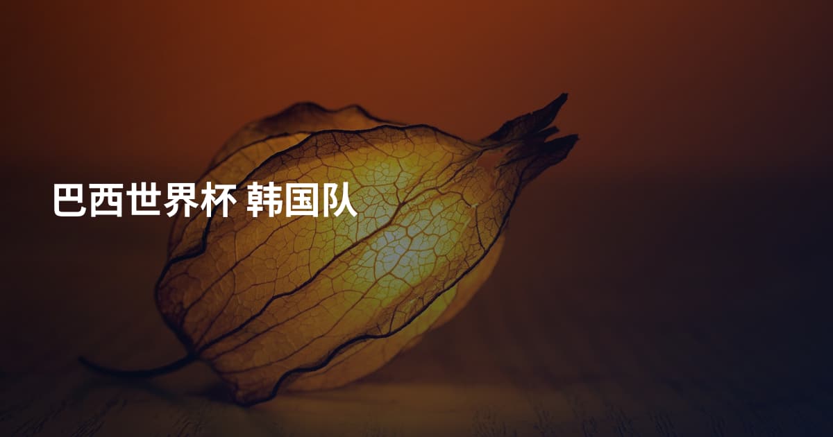 巴西世界杯 韩国队