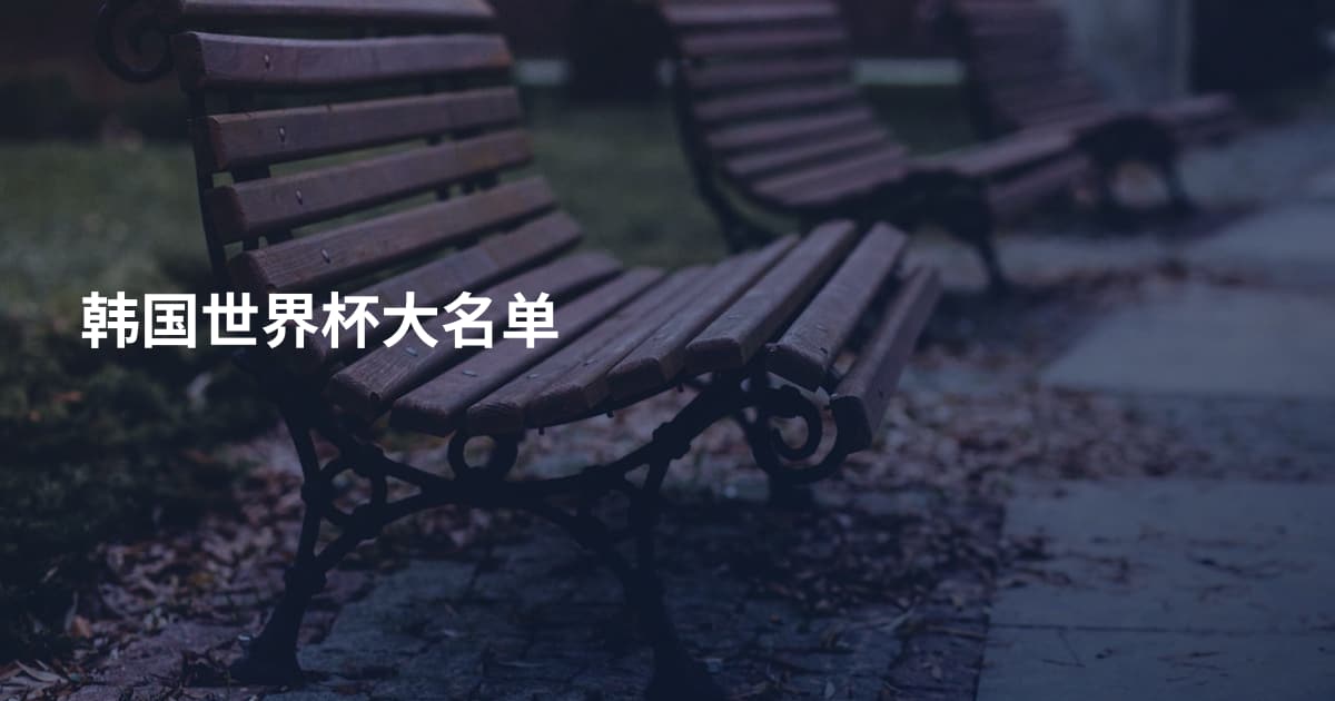 韩国世界杯大名单