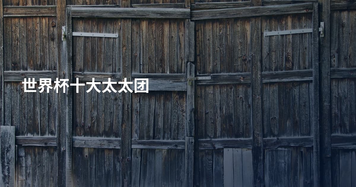 世界杯十大太太团
