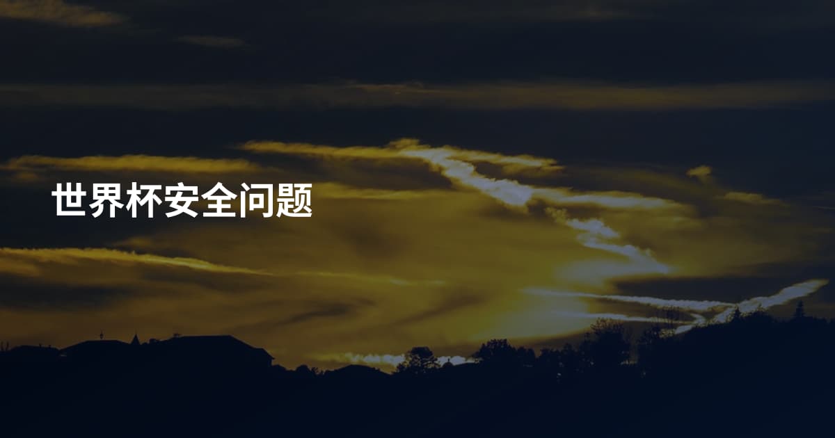 世界杯安全问题