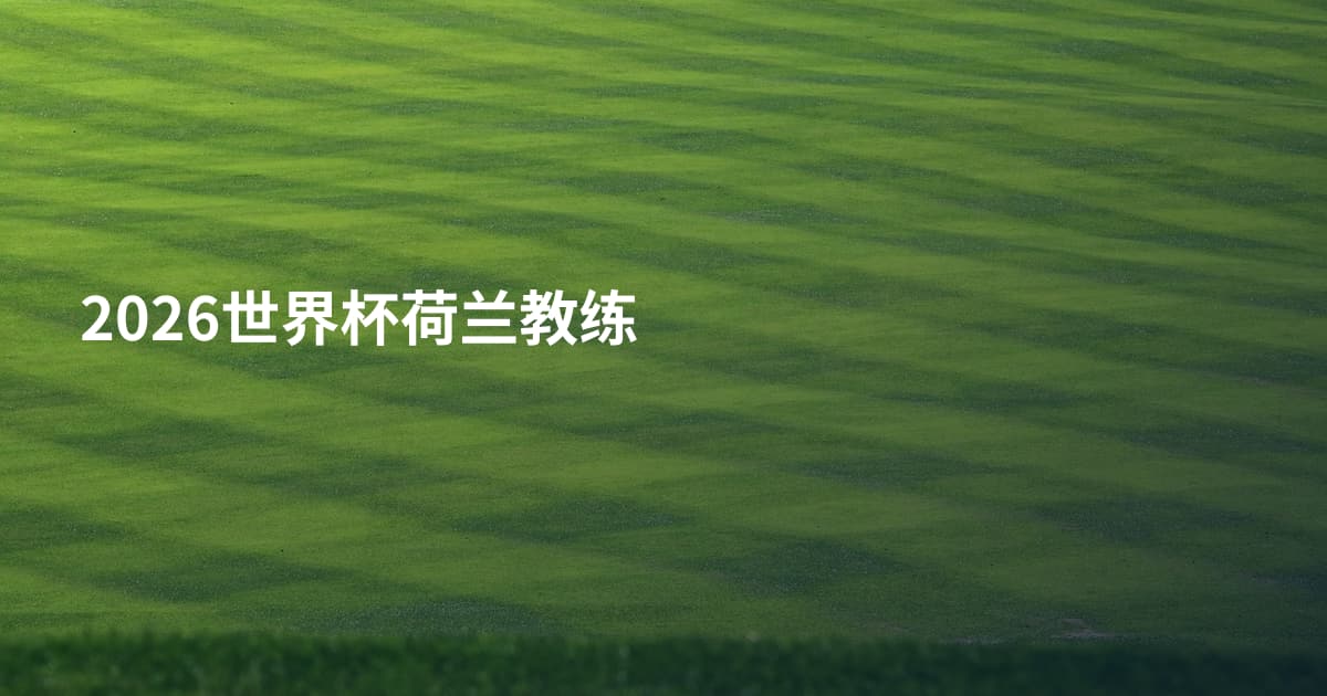 2026世界杯荷兰教练