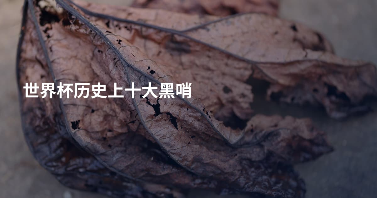 世界杯历史上十大黑哨