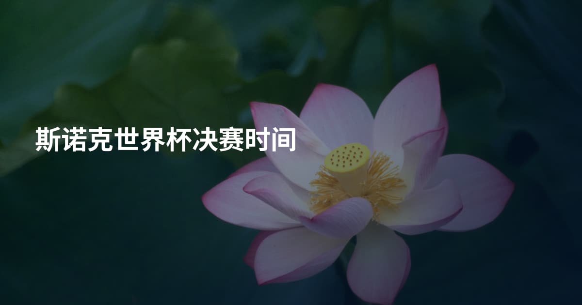 斯诺克世界杯决赛时间