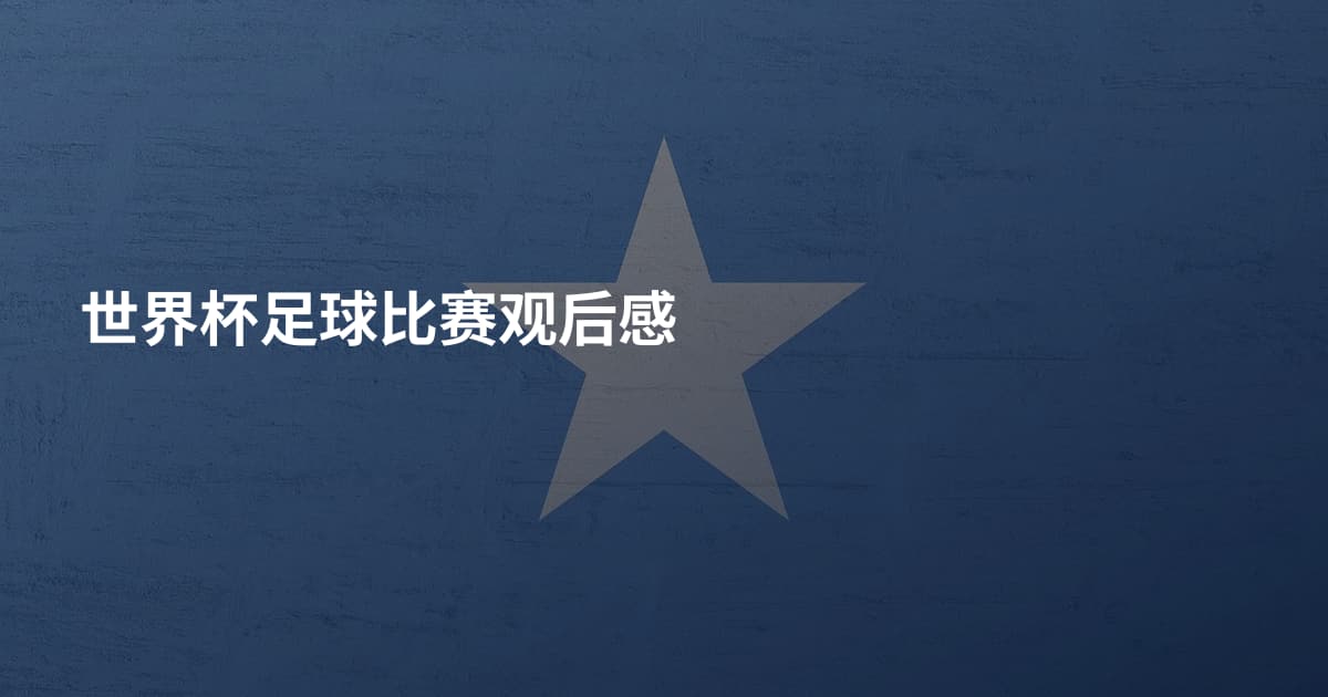 世界杯足球比赛观后感