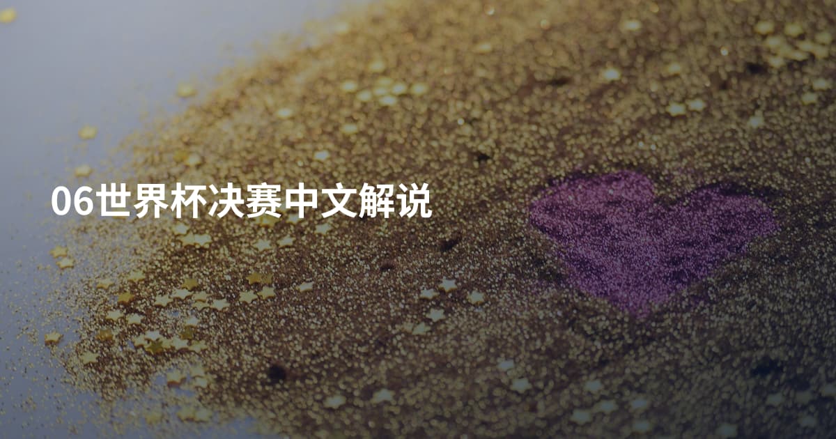 06世界杯决赛中文解说
