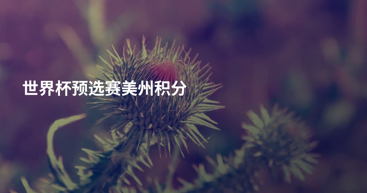 世界杯预选赛美州积分