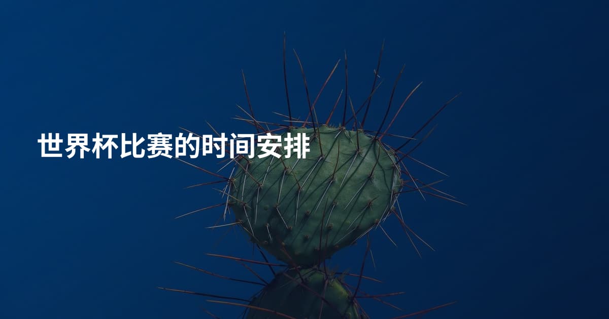 世界杯比赛的时间安排