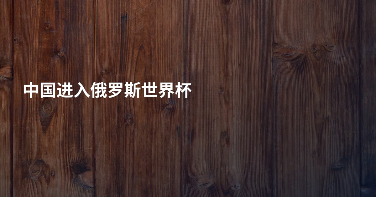 中国进入俄罗斯世界杯