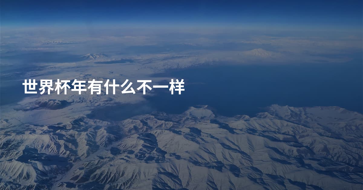 世界杯年有什么不一样