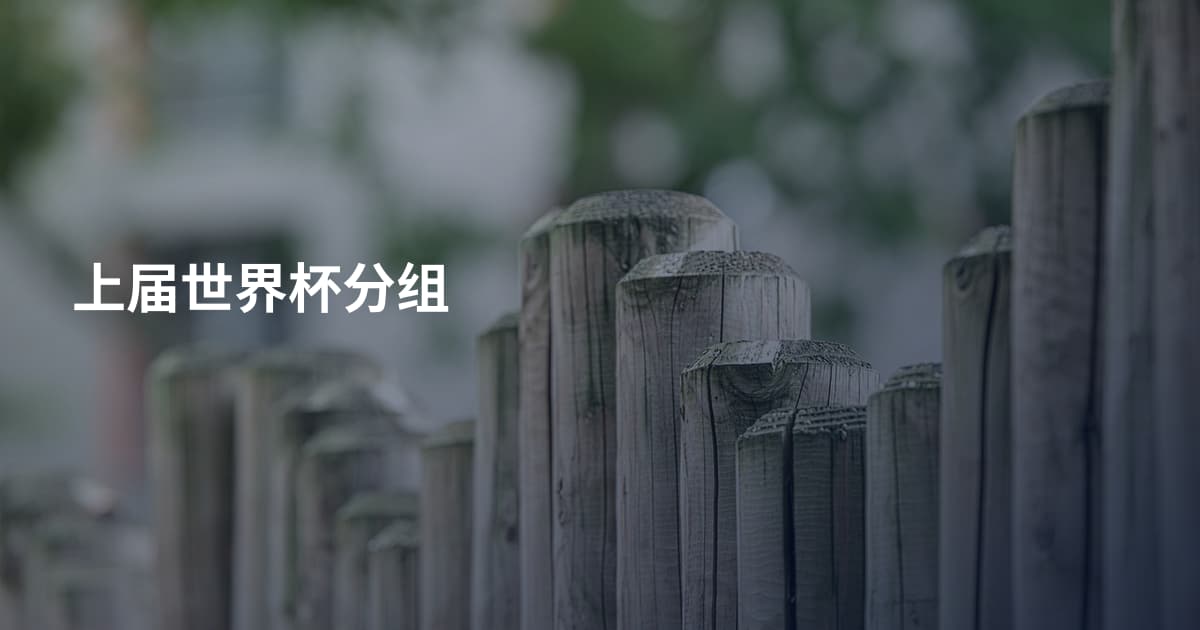 上届世界杯分组