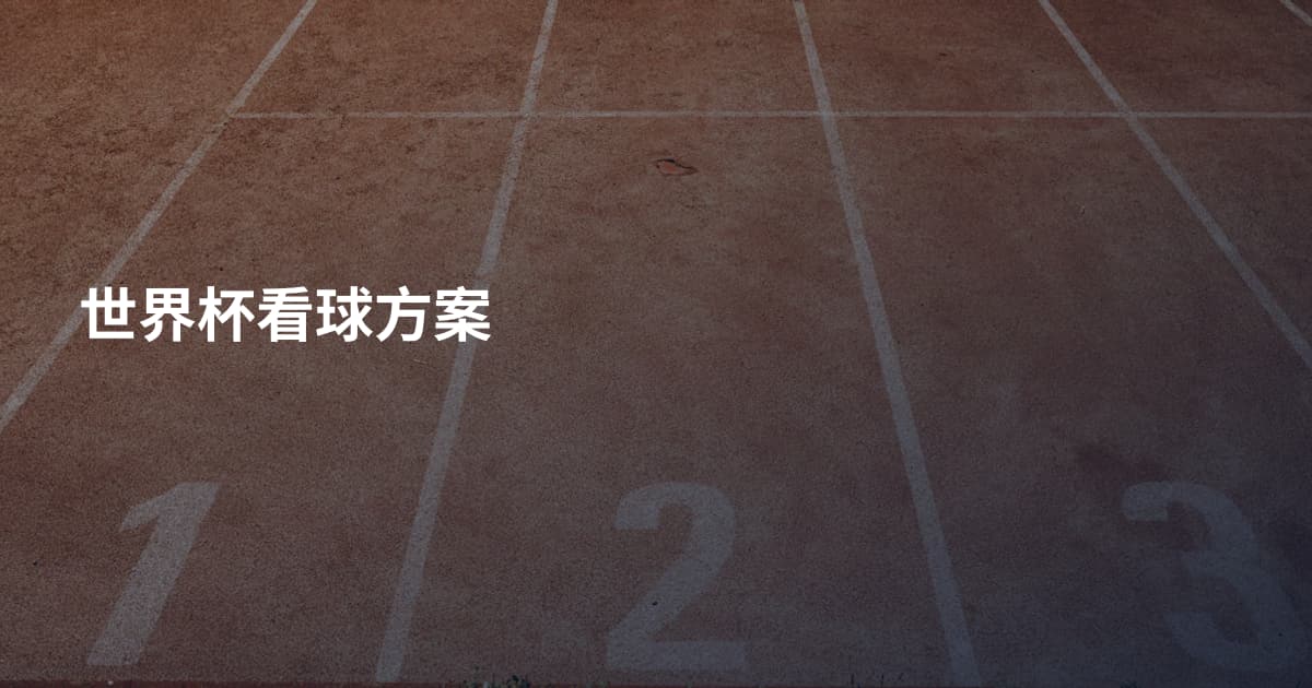 世界杯看球方案