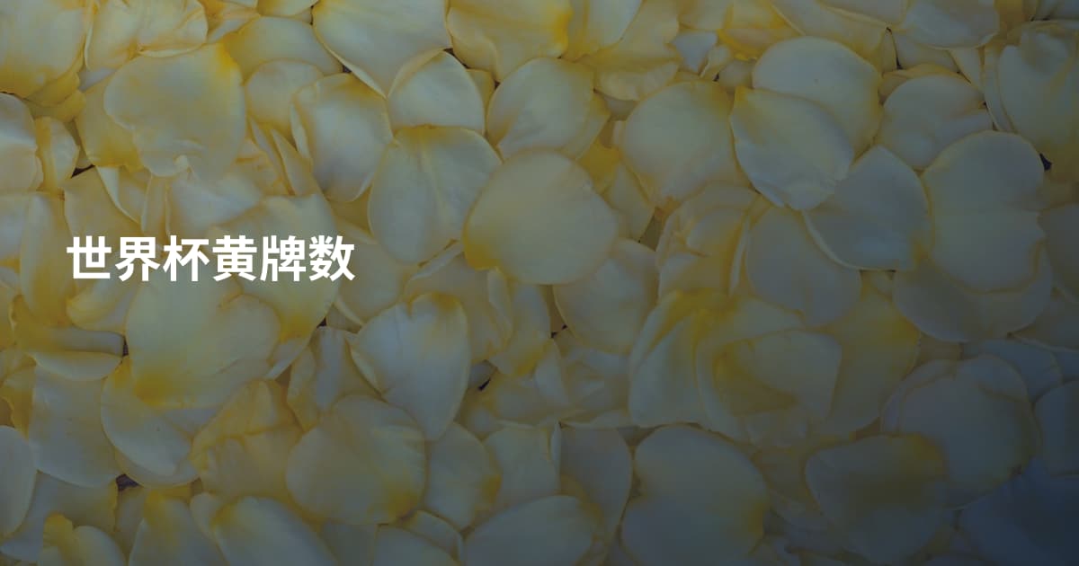 世界杯黄牌数