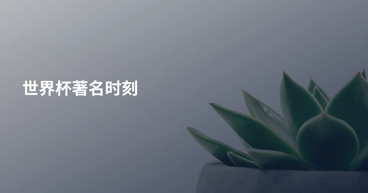 世界杯著名时刻