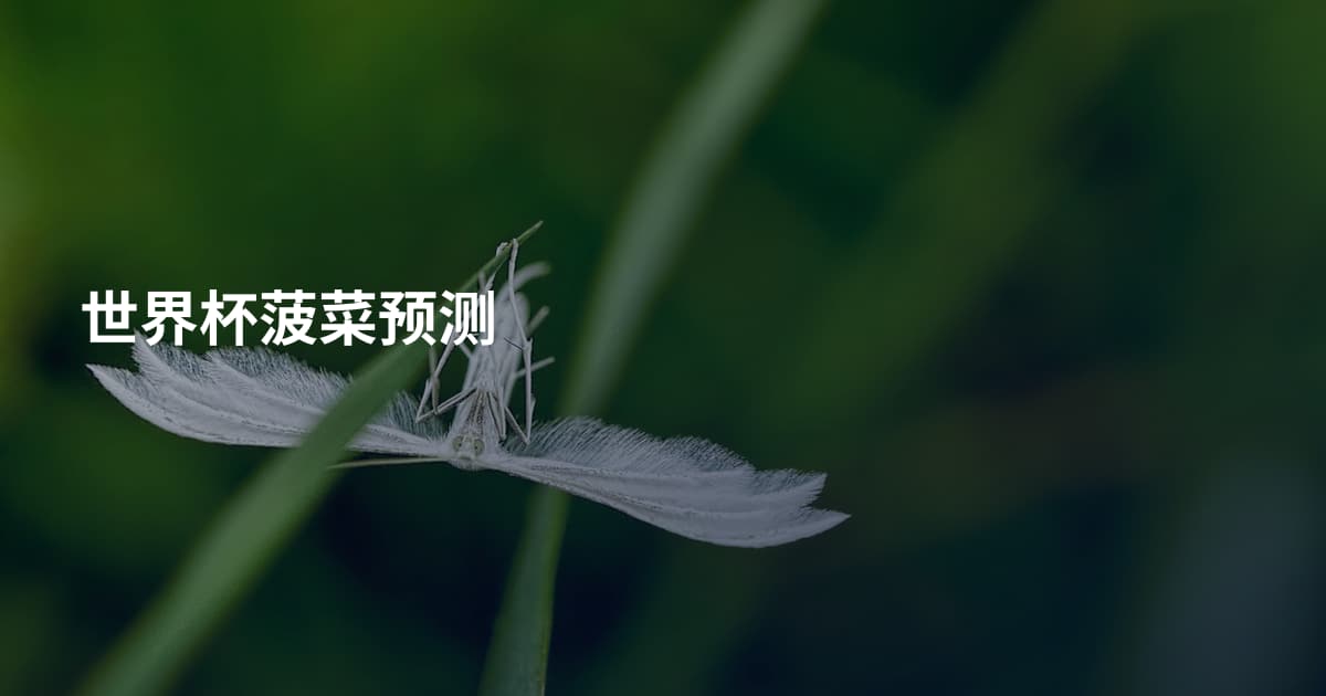 世界杯菠菜预测