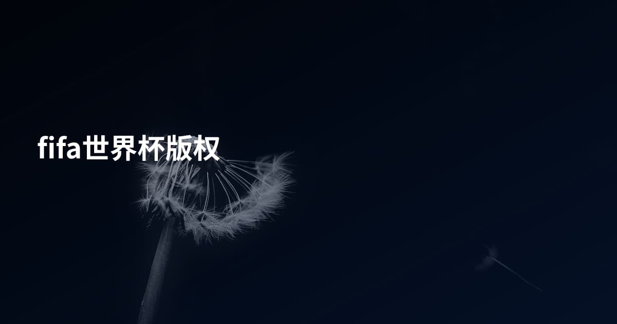 fifa世界杯版权