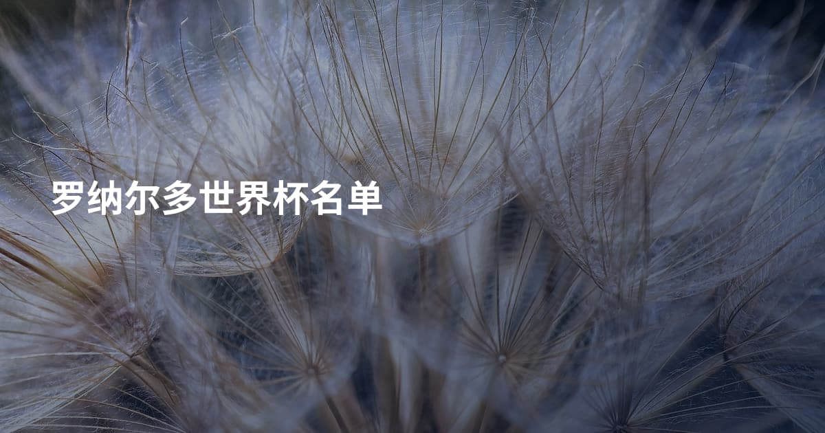 罗纳尔多世界杯名单