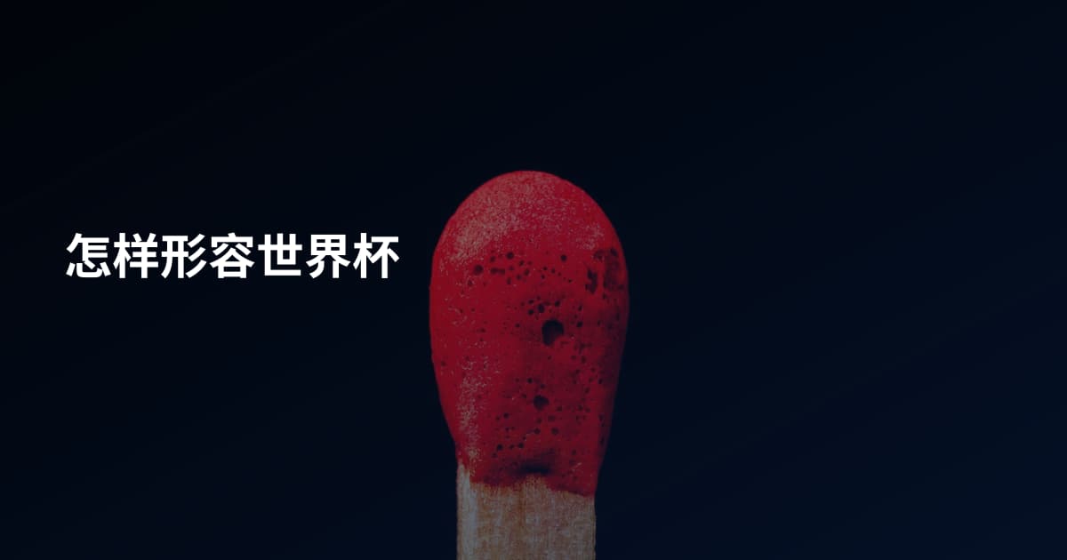 怎样形容世界杯