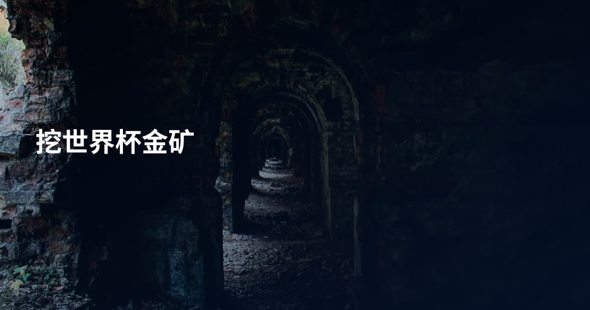 挖世界杯金矿