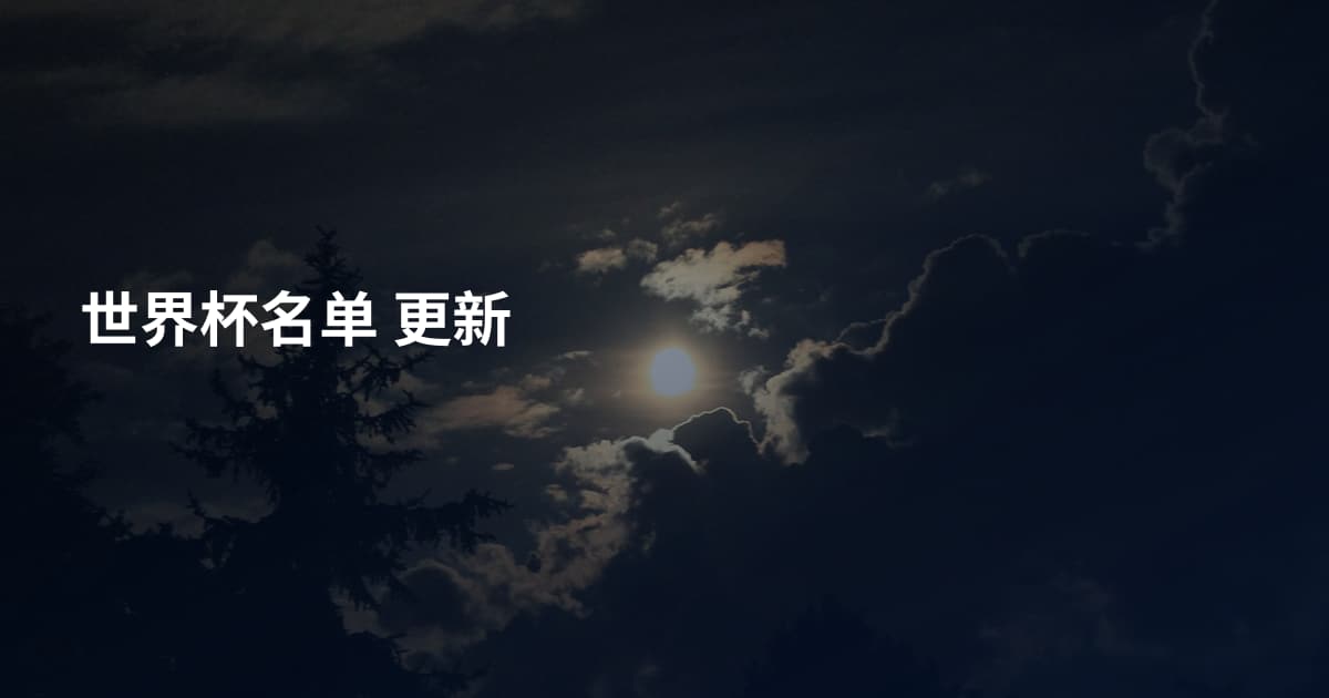 世界杯名单 更新