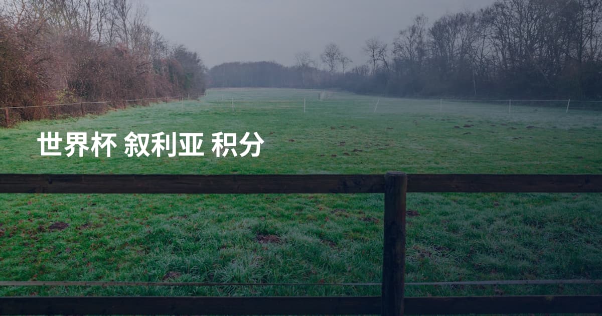 世界杯 叙利亚 积分
