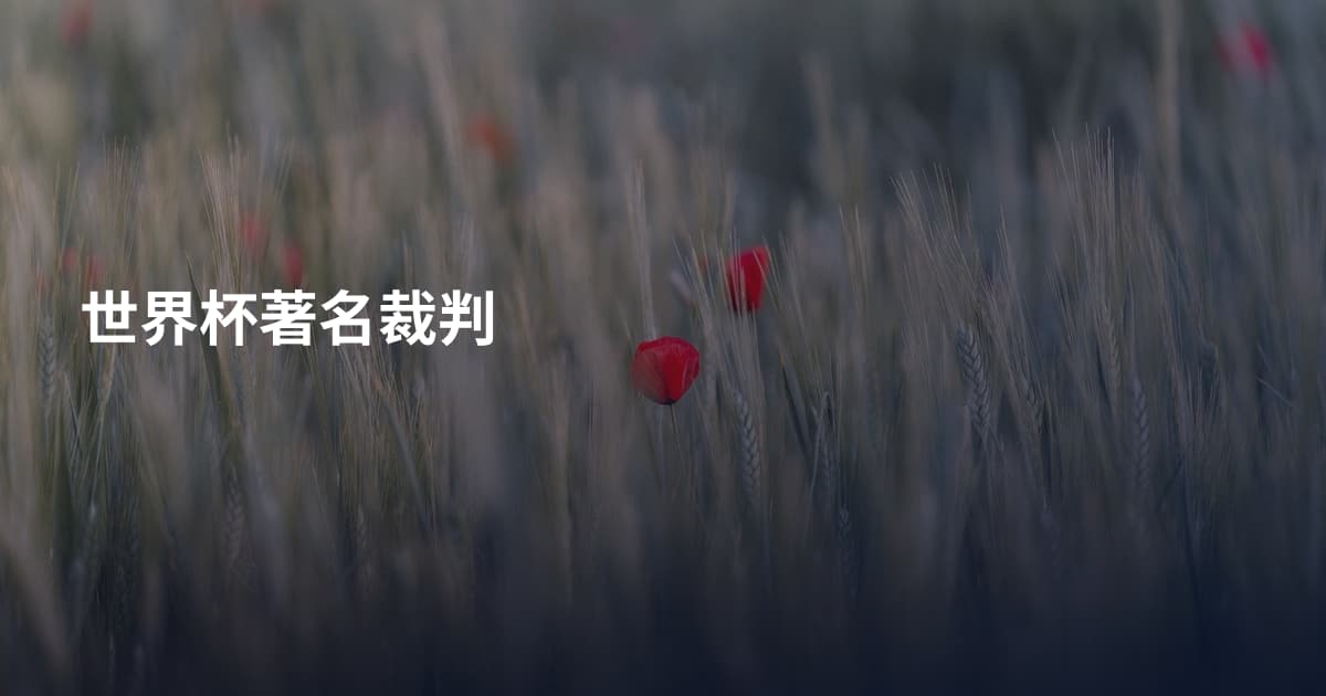 世界杯著名裁判