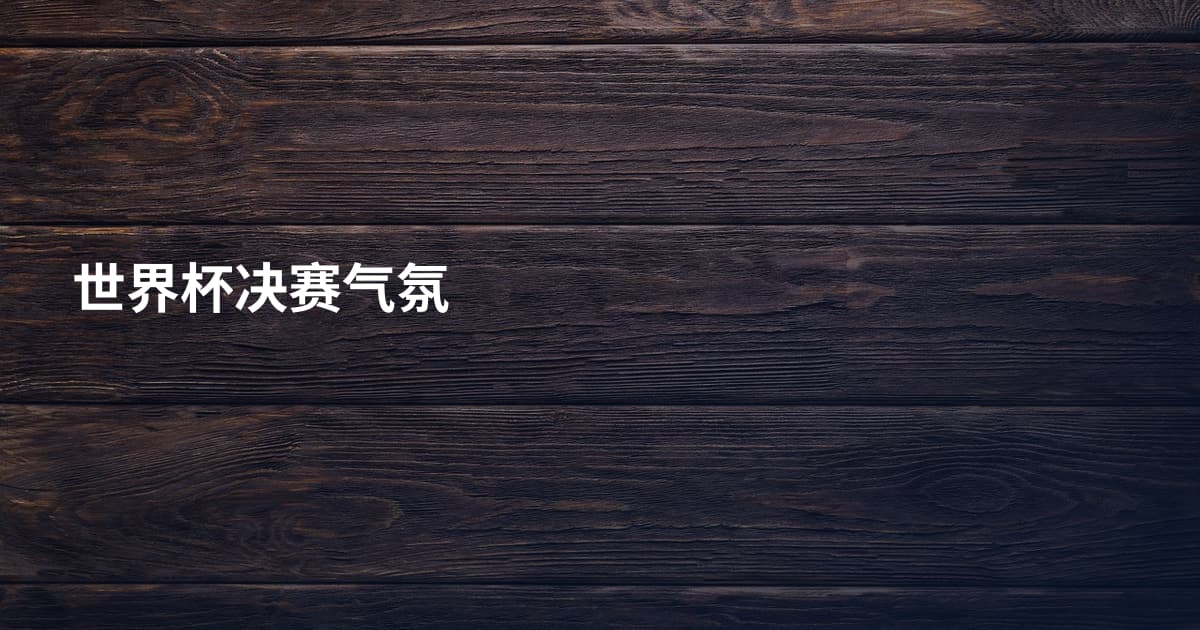 世界杯决赛气氛