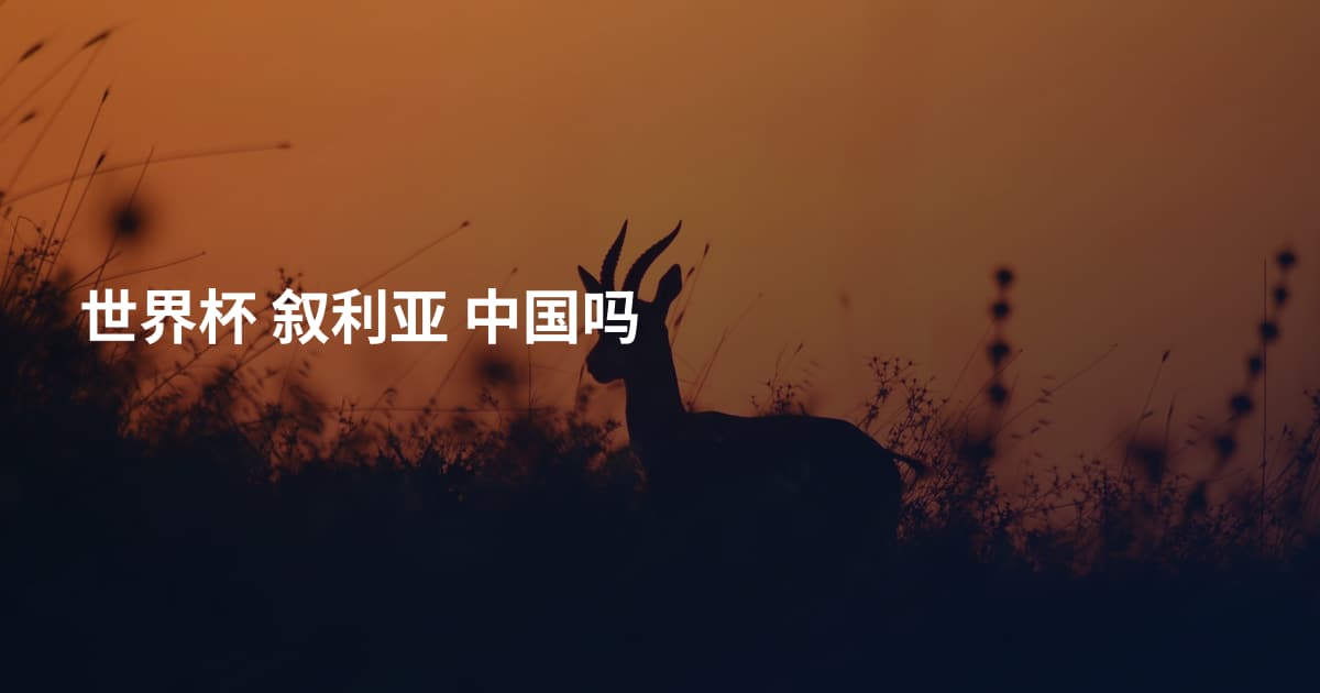 世界杯 叙利亚 中国吗