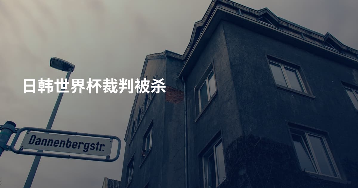 日韩世界杯裁判被杀