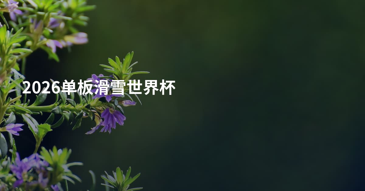 2026单板滑雪世界杯