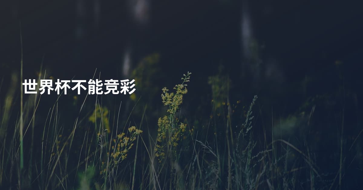 世界杯不能竞彩
