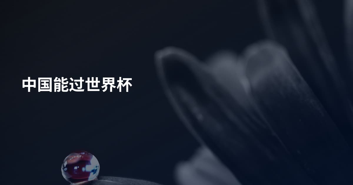 中国能过世界杯