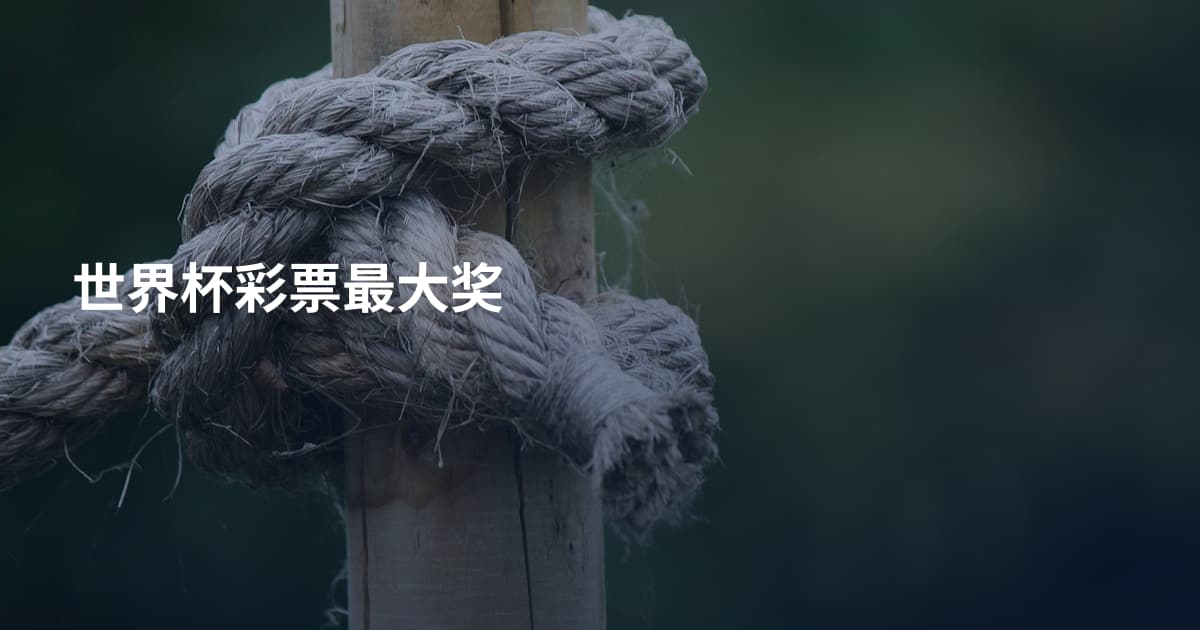 世界杯彩票最大奖