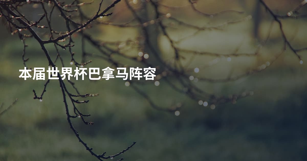 本届世界杯巴拿马阵容